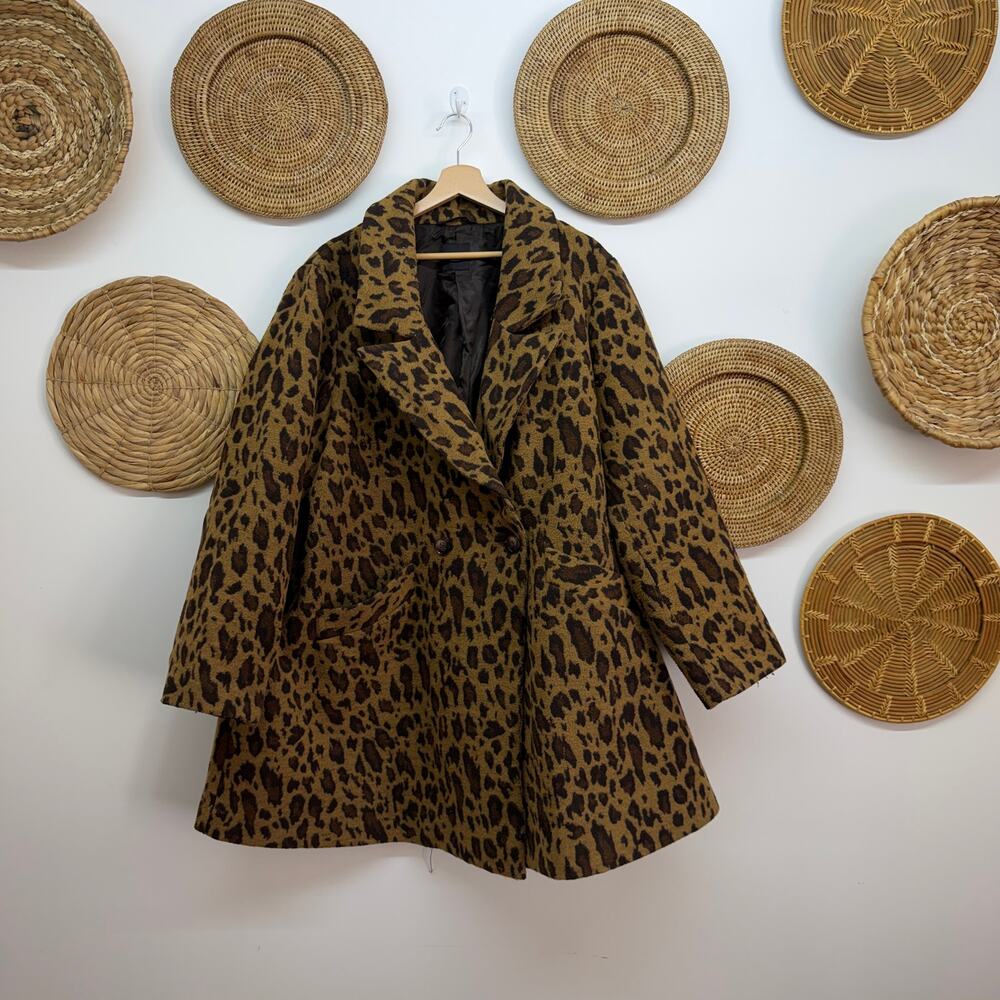 Lane Bryant Leopard Print Peacoat Winter Coat Plus Size 24